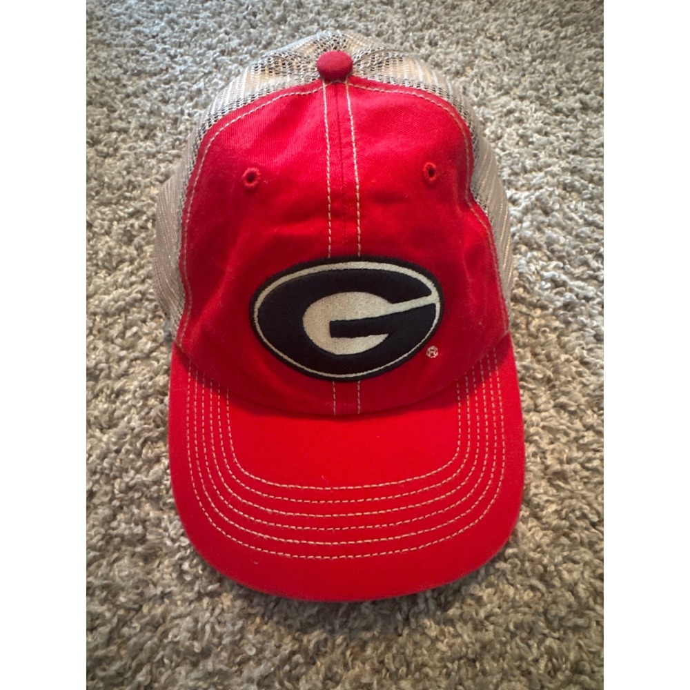 47 Brand Georgia Bulldogs Hat Red Grey Mesh Trucker Snapback OSFA NCAA Cap
